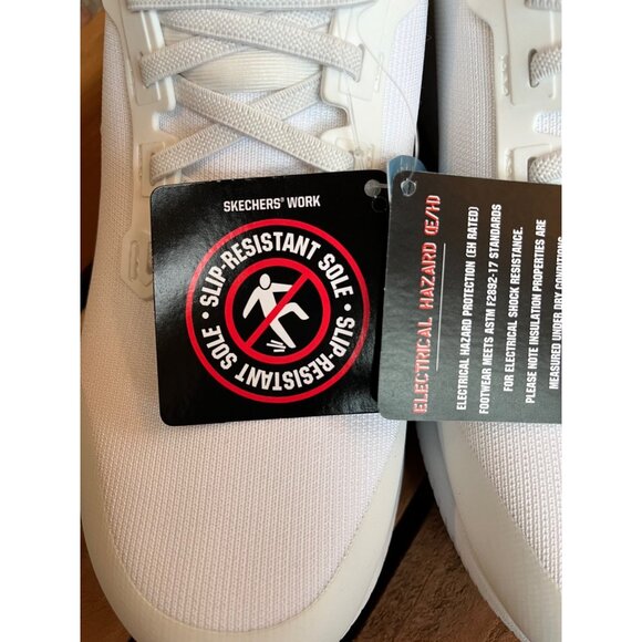 Slip Resistant Relaxed Fit Work Sketchers White Women's Sz 12 Memory Foam Insole - Picture 5 of 10